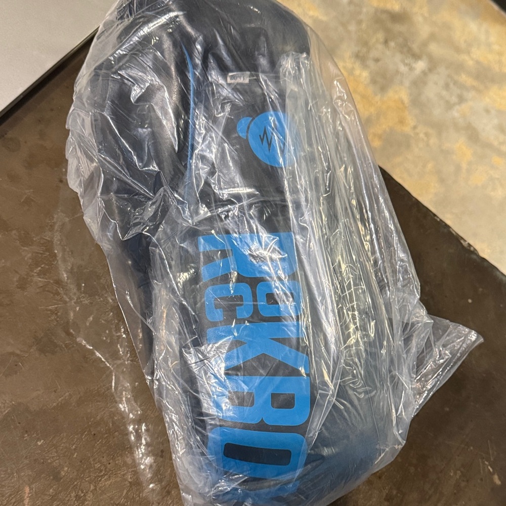 Black Boxing Gloves with Blue Logo